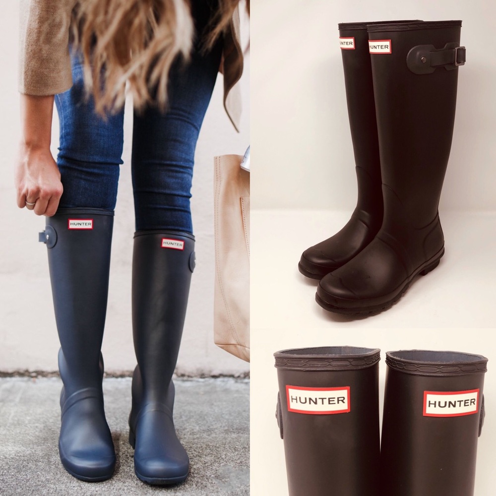 HUNTER ORIGINAL TALL RAINBOOTS SZ8